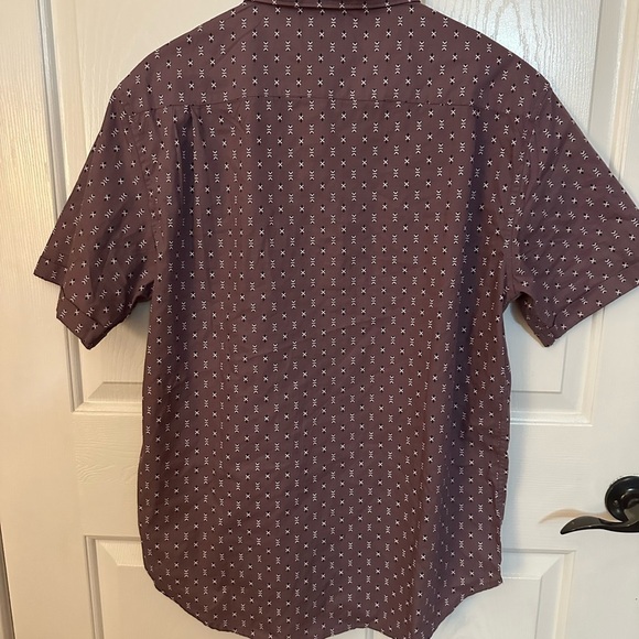 Level Ten Purple Casual Button Down Shirt with Geometric Pattern - Picture 2 of 6